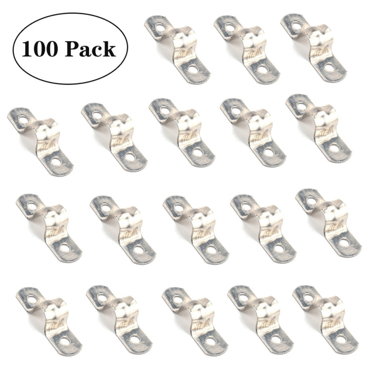 100 PCS M8 304 Stainless Steel Hole Tube Clips U-tube Clamp Connecting Ring Hose Clamp - In Car by buy2fix | Online Shopping UK | buy2fix