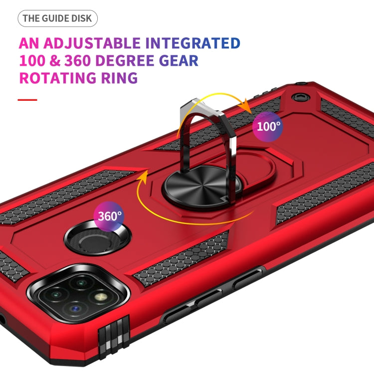 For Xiaomi Redmi 9C Shockproof TPU + PC Protective Case with 360 Degree Rotating Holder(Gold) - Xiaomi Accessories by buy2fix | Online Shopping UK | buy2fix