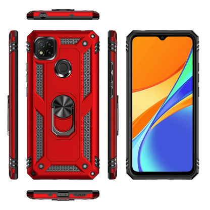 For Xiaomi Redmi 9C Shockproof TPU + PC Protective Case with 360 Degree Rotating Holder(Gold) - Xiaomi Accessories by buy2fix | Online Shopping UK | buy2fix