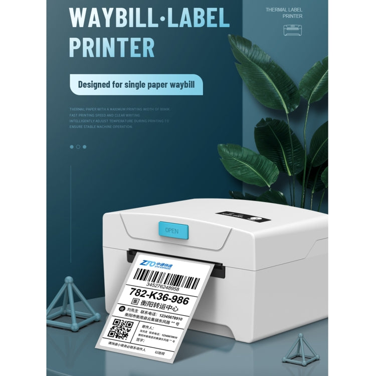 ZJ-8600 76x130 Single Paper Waybill Express Bill Label Printer, USB + Bluetooth Version, US Plug - Consumer Electronics by buy2fix | Online Shopping UK | buy2fix