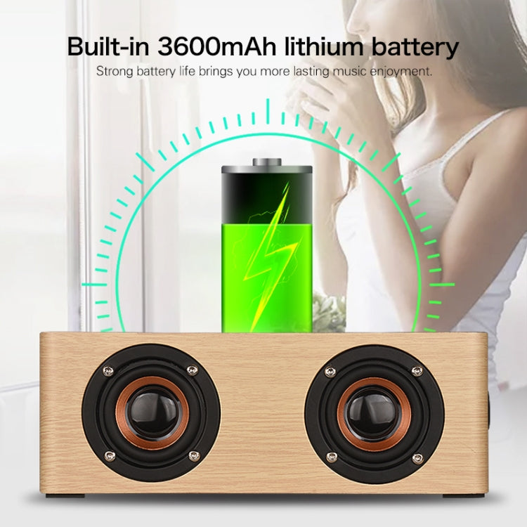 Q5A Multifunctional Wooden Touch Clock Display Wireless Charging Bluetooth Speaker, Support TF Card & U Disk & 3.5mm AUX(Yellow Wood) - Desktop Speaker by buy2fix | Online Shopping UK | buy2fix