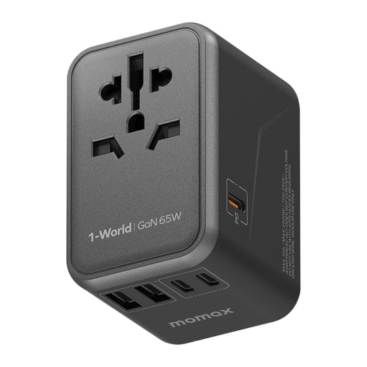 MOMAX 1-World UA8 PD 65W Fast Charger Power Adapter(Black) -  by MOMAX | Online Shopping UK | buy2fix