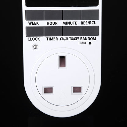 AC 230V Smart Home Plug-in LCD Display Clock Summer Time Function 12/24 Hours Changeable Timer Switch Socket, UK Plug - Consumer Electronics by buy2fix | Online Shopping UK | buy2fix