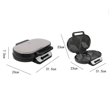 Household Waffle Maker Toaster Double Dish Heating Mini Breakfast Machine Sandwich Electric Cake Baking Machine, EU Plug - Home & Garden by buy2fix | Online Shopping UK | buy2fix