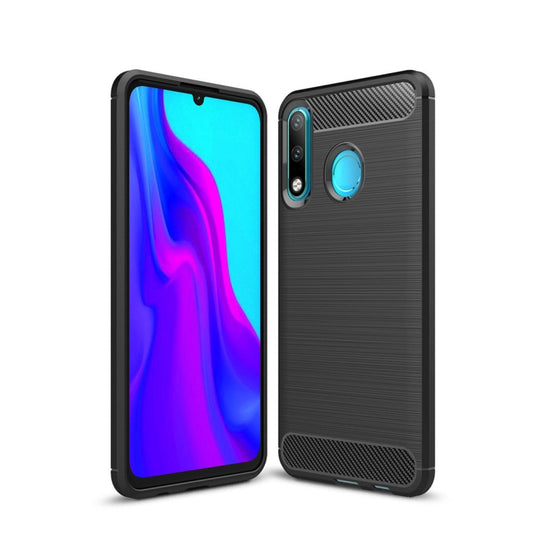 Brushed Texture Carbon Fiber TPU Case for Huawei P30 Lite (Black) - Huawei Cases by buy2fix | Online Shopping UK | buy2fix