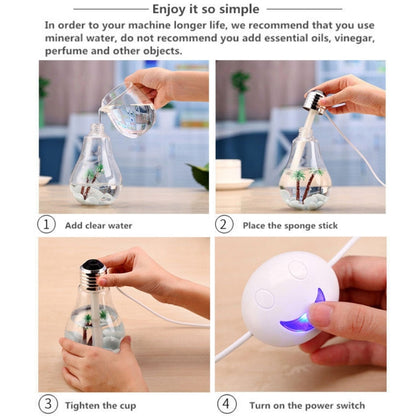 400ML Colorful Light Portable Bulb Shape Aromatherapy Air Purifier Humidifier for Home / Office / Car(Gold) - Home & Garden by buy2fix | Online Shopping UK | buy2fix