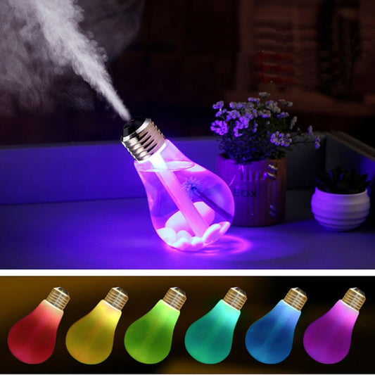 400ML Colorful Light Portable Bulb Shape Aromatherapy Air Purifier Humidifier for Home / Office / Car(Silver) - Home & Garden by buy2fix | Online Shopping UK | buy2fix