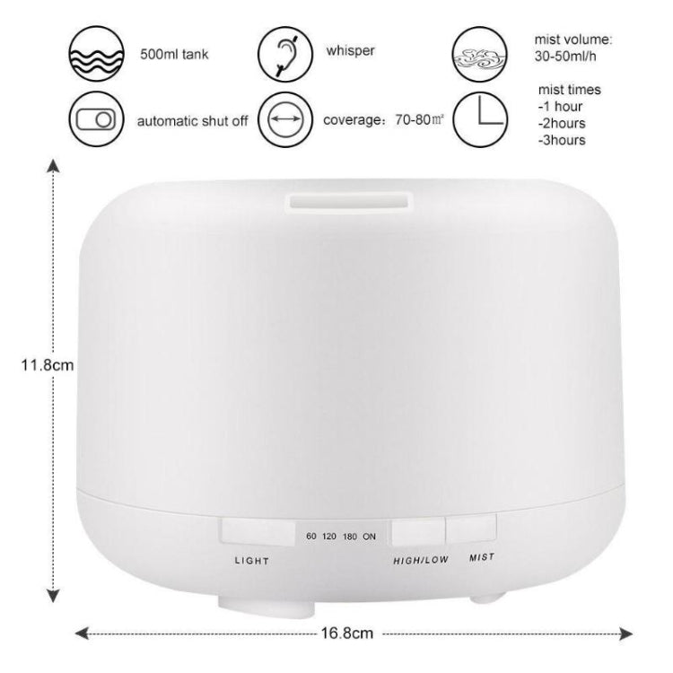 T500 Remote Control Clear White Air Humidifier Automatic Alcohol Sprayer Essential Oil Diffuser Ultrasonic Mist Maker Ultrasonic Aroma Diffuser Atomizer Color LED, Capacity: 500ml, DC 24V, US Plug - Home & Garden by buy2fix | Online Shopping UK | buy2fix