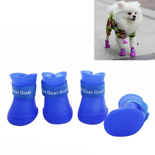 Lovely Pet Dog Shoes Puppy Candy Color Rubber Boots Waterproof Rain Shoes, M, Size:  5.0 x 4.0cm(Blue) - Home & Garden by buy2fix | Online Shopping UK | buy2fix