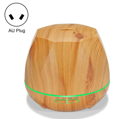 Diamond Wood Grain Remote Control Ultrasonic Humidifier Aromatherapy Machine Automatic Alcohol Sprayer with LED Lights, Capacity: 400mL, AU Plug (Light Wood Color) - Home & Garden by buy2fix | Online Shopping UK | buy2fix