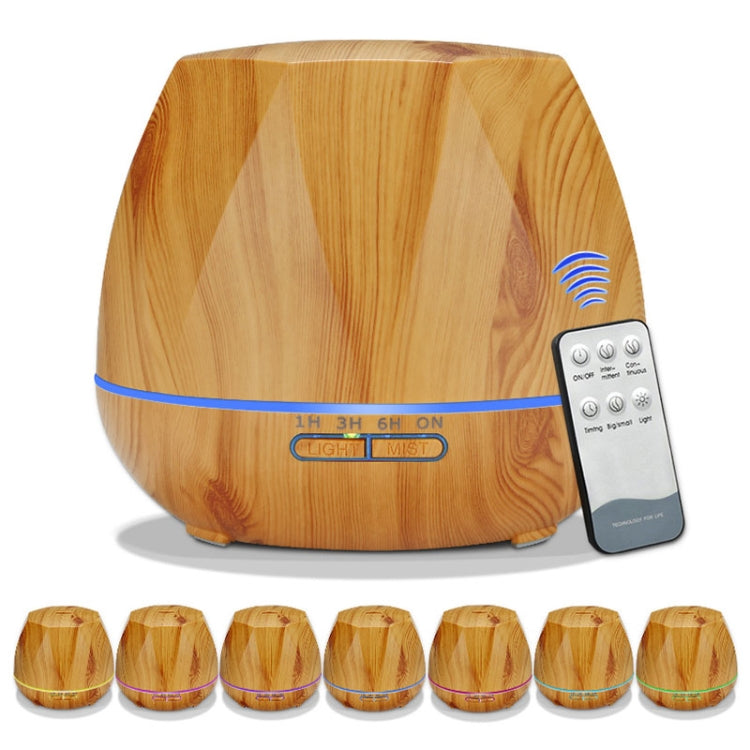 Diamond Wood Grain Remote Control Ultrasonic Humidifier Aromatherapy Machine Automatic Alcohol Sprayer with LED Lights, Capacity: 400mL, AU Plug (Light Wood Color) - Home & Garden by buy2fix | Online Shopping UK | buy2fix