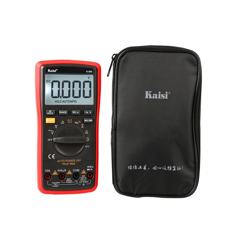 Kaisi K-890 Professional LCD Digital Multimeter Electrical Handheld Digital Multimeter Tester - Current & Voltage Tester by Kaisi | Online Shopping UK | buy2fix