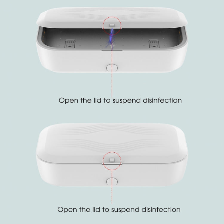 RQW-168 10W Wireless Charging Sterilization Box Smartphone Sterilizer UV Light Disinfection Cleaning Box(White) - Sterilizers by buy2fix | Online Shopping UK | buy2fix