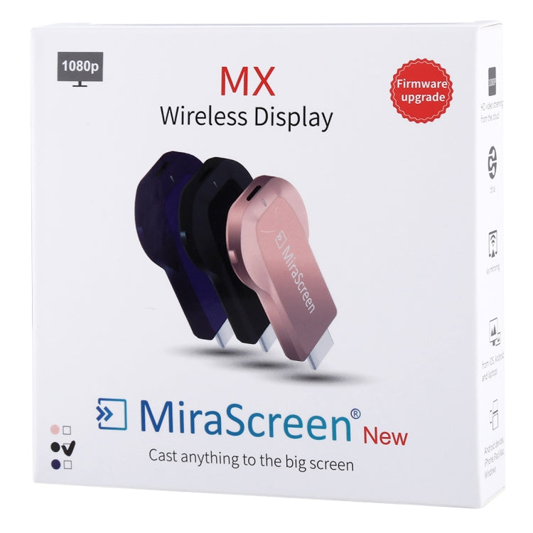 MiraScreen WiFi Display Dongle / Miracast Airplay DLNA Display Receiver Dongle Wireless Mirroring Screen Device with 2 in 1 USB Cable (Black) - Consumer Electronics by buy2fix | Online Shopping UK | buy2fix