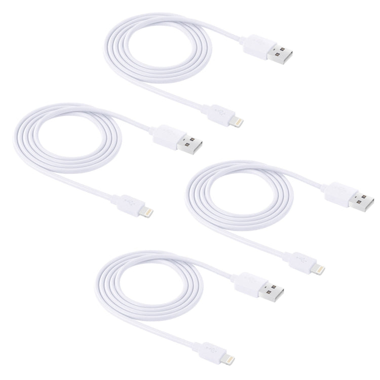 4 PCS HAWEEL 1m High Speed 8 pin to USB Sync and Charging Cable Kit for iPhone, iPad(White) - Normal Style Cable by buy2fix | Online Shopping UK | buy2fix