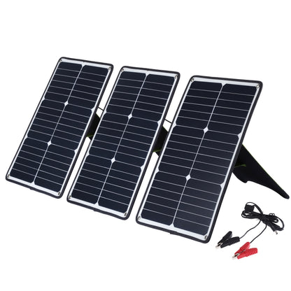 HAWEEL 3 PCS 20W Monocrystalline Silicon Solar Power Panel Charger, with USB Port & Holder & Tiger Clip, Support QC3.0 and AFC(Black) - Charger by HAWEEL | Online Shopping UK | buy2fix