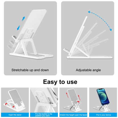 HAWEEL Adjustable Lifting Folding Portable Live Broadcast Desktop Plastic Holder(White) - Consumer Electronics by HAWEEL | Online Shopping UK | buy2fix