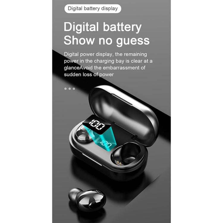 T8 TWS Intelligent Noise Cancelling IPX6 Waterproof Bluetooth Earphone with Magnetic Charging Box & Digital Display, Support Automatic Pairing & HD Call & Voice Assistant(Black) - TWS Earphone by buy2fix | Online Shopping UK | buy2fix