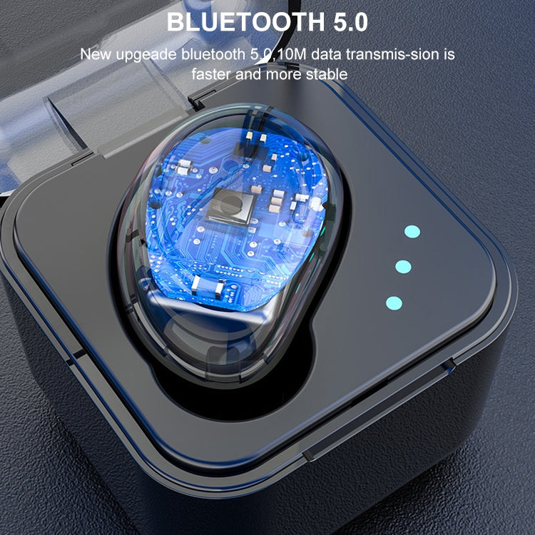 M-B8 Bluetooth 5.0 Mini Invisible In-ear Stereo Wireless Bluetooth Earphone with Charging Box (Silver) - TWS Earphone by buy2fix | Online Shopping UK | buy2fix