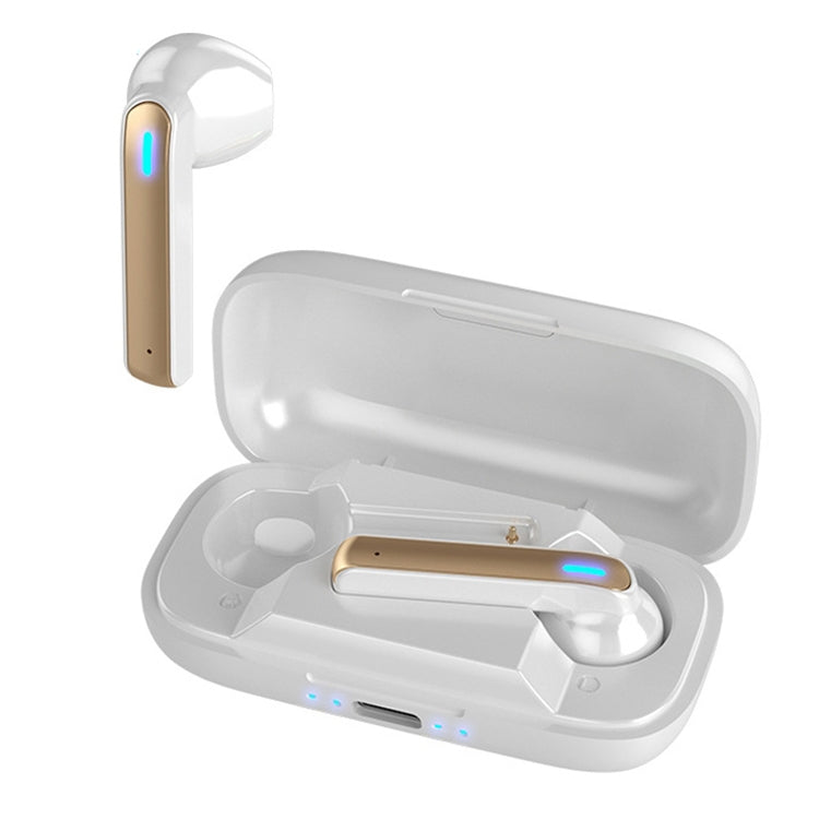 BQ02 TWS Semi-in-ear Touch Bluetooth Earphone with Charging Box & Indicator Light, Supports HD Calls & Intelligent Voice Assistant (White) - TWS Earphone by buy2fix | Online Shopping UK | buy2fix