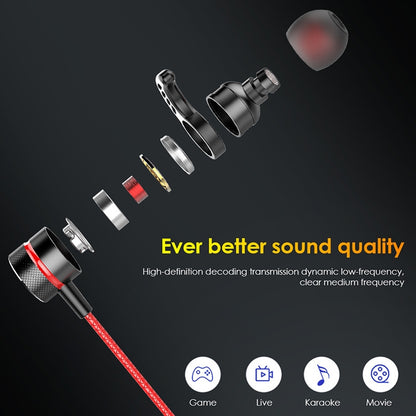 G21 1.2m Wired In Ear 3.5mm Interface Stereo Wire-Controlled HIFI Earphones Video Game Mobile Game Headset With Mic(Black) - In Ear Wired Earphone by buy2fix | Online Shopping UK | buy2fix