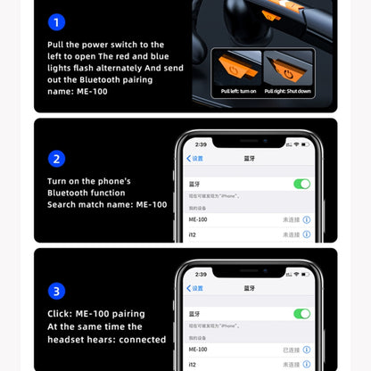 ME-100 TWS Business Rotating Universal True Stereo 5.0 Version Hanging Ear In-Ear Bluetooth Headset(Red + Black) - Bluetooth Earphone by buy2fix | Online Shopping UK | buy2fix