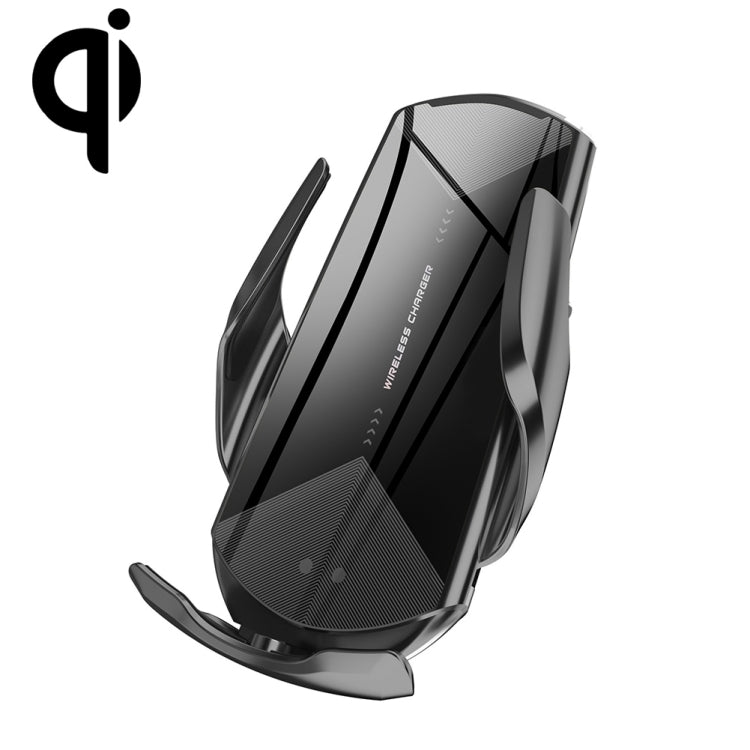 Q2 15W Universal Rotation Infrared Induction Magnetic Car Wireless Charging Mobile Phone Holder with Micro USB + 8 Pin + Type-C / USB-C Magnetic Connector(Black) - In Car by buy2fix | Online Shopping UK | buy2fix