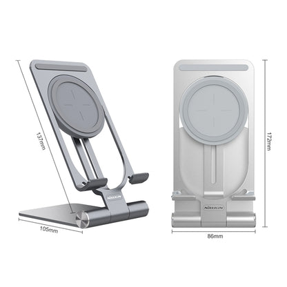 NILLKIN 2 in 1 15W PoweHold Mini Vertical Foldable Detachable Wireless Charger Mobile Phone Holder (Silver) - Apple Accessories by NILLKIN | Online Shopping UK | buy2fix