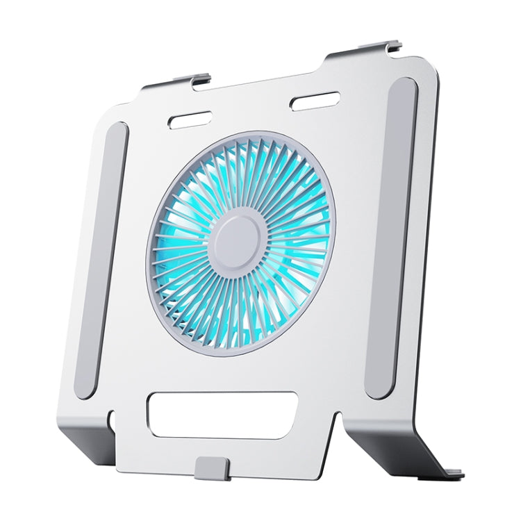 R-JUST HZ25 3.5W Aluminum Alloy Large Turbo Desktop Fan Cooling Laptop Stand(Silver) - MacBook Holder by R-JUST | Online Shopping UK | buy2fix