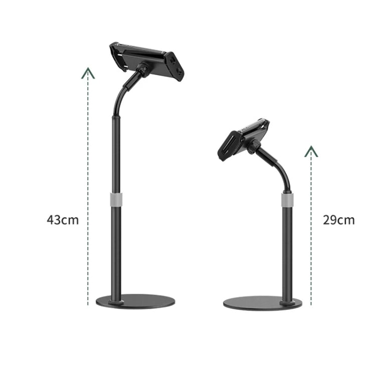 ZM17 Retractable Rotatable Outdoor Selfie Desktop Phone Stand for 4.6-7.8 inch Mobile Phones / Tablets (Black) - Desktop Holder by buy2fix | Online Shopping UK | buy2fix