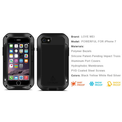 LOVE MEI for  iPhone 7 Professional and Powerful Dustproof Shockproof Anti-slip Metal Protective Case(Black) - Apple Accessories by LOVE MEI | Online Shopping UK | buy2fix