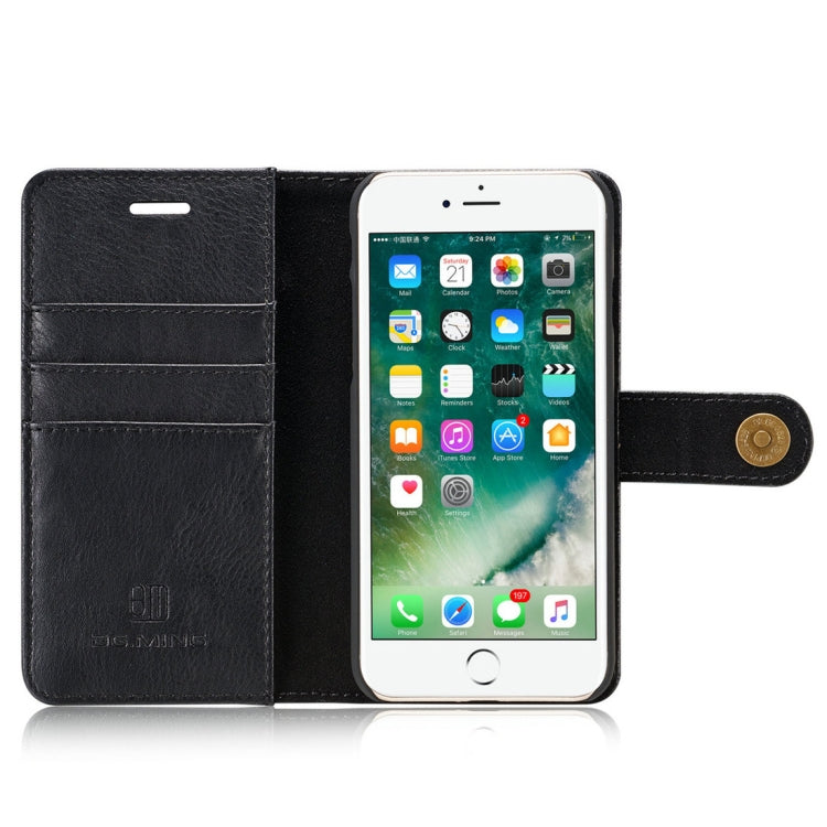 DG.MING For iPhone SE 2020 & 8 & 7  Crazy Horse Texture Horizontal Flip Detachable Magnetic Protective Case with Holder & Card Slots & Wallet(Black) - More iPhone Cases by DG.MING | Online Shopping UK | buy2fix