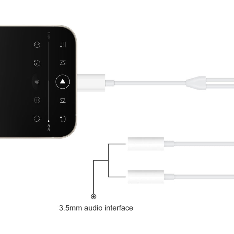 MH027 16cm 2 in 1 Dual 3.5mm Female to 8 Pin Male Audio Adapter - Cable & Splitter by buy2fix | Online Shopping UK | buy2fix