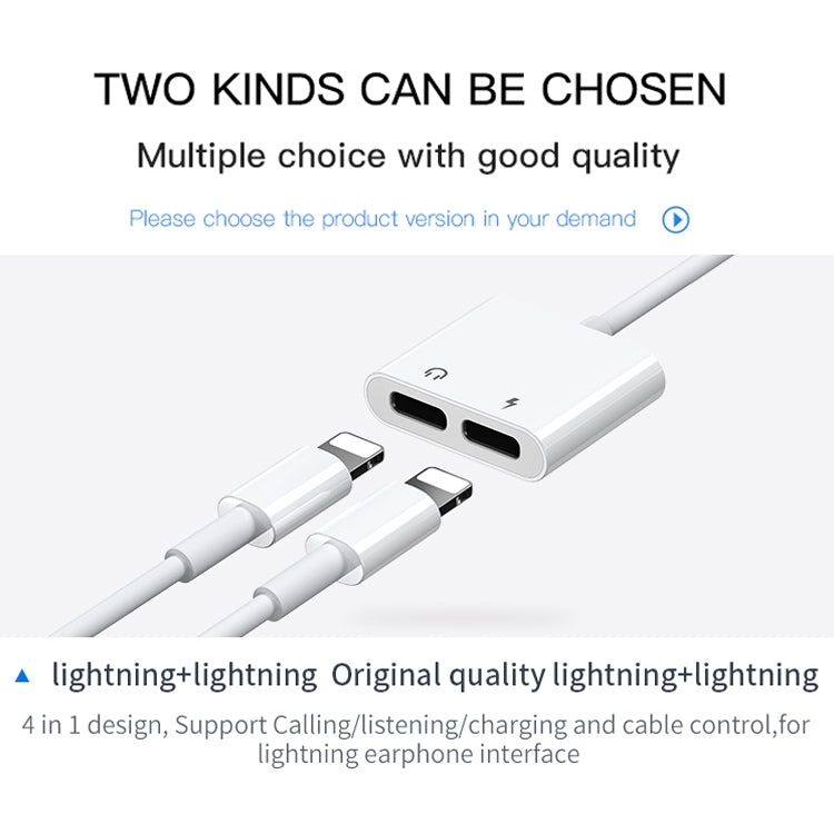 JOYROOM S-Y104 Ben Series Apple Dual Lightning Adapter, Length: 1.2m(White) - Earphone Adapter by JOYROOM | Online Shopping UK | buy2fix