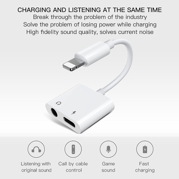 JOYROOM S-Y104 Ben Series Apple Dual Lightning Adapter, Length: 1.2m(White) - Earphone Adapter by JOYROOM | Online Shopping UK | buy2fix