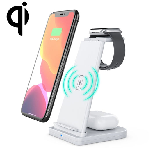 HQ-UD21 3 in 1 Folding Mobile Phone Watch Multi-Function Charging Stand Wireless Charger for iPhones & Apple Watch & Airpods (White) - Apple Accessories by buy2fix | Online Shopping UK | buy2fix