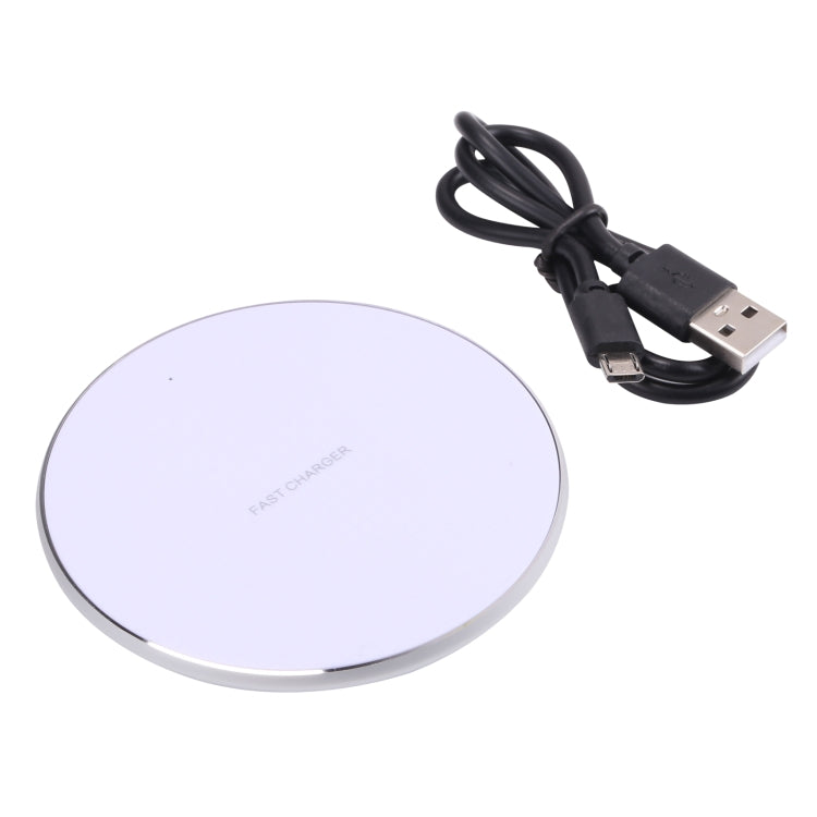 10W QI Plaid Pattern Round Metal Wireless Charger (White) - Apple Accessories by buy2fix | Online Shopping UK | buy2fix