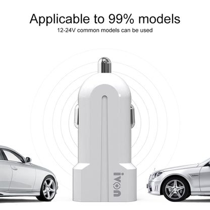 IVON CC13 QC 3.0 Fast Charging Car Charger Set with Micro USB Charging Cable (White) - Car Charger by IVON | Online Shopping UK | buy2fix