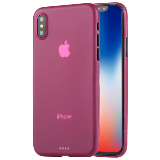 For iPhone X / XS Ultra-thin Frosted PP Protective Back Cover Case (Magenta) - Apple Accessories by buy2fix | Online Shopping UK | buy2fix