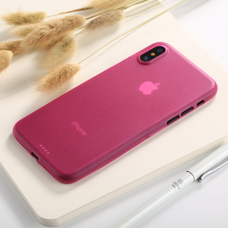 For iPhone X / XS Ultra-thin Frosted PP Protective Back Cover Case (Magenta) - Apple Accessories by buy2fix | Online Shopping UK | buy2fix