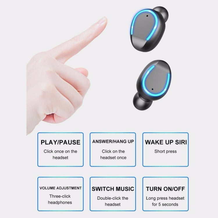 F9-5 Intelligent Noise Cancelling Touch Bluetooth Earphone with Charging Box, Supports Three-screen LED Power Display & HD Call & Power Bank & Siri(Black) - Bluetooth Earphone by buy2fix | Online Shopping UK | buy2fix