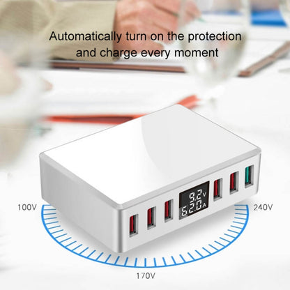 WLX-T9+ 40W 6 In 1 Multi-function Mini Smart Digital Display USB Charger(White) - Multifunction Charger by buy2fix | Online Shopping UK | buy2fix