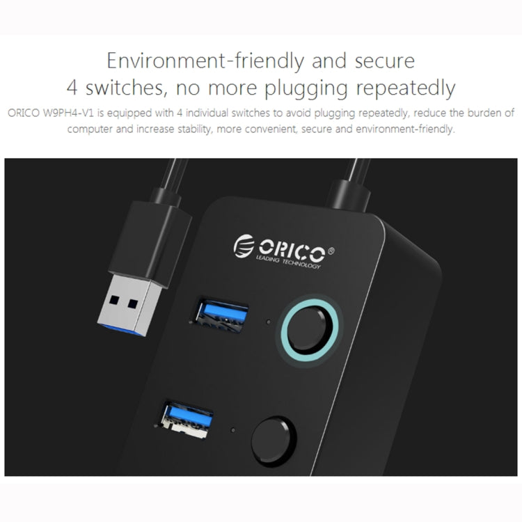 ORICO W9PH4-U3-V1 4 USB 3.0 Ports Faceup Design HUB with Individual Power Switches and LEDs - Computer & Networking by ORICO | Online Shopping UK | buy2fix