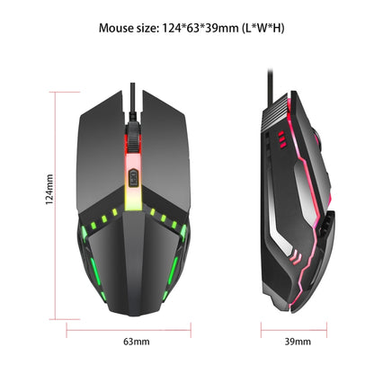 HXSJ S200 USB2.0 1600dpi Adjustable 4-Keys Colorful Glowing Wired Gaming Mouse, Length: 1.5m - Wired Mice by buy2fix | Online Shopping UK | buy2fix