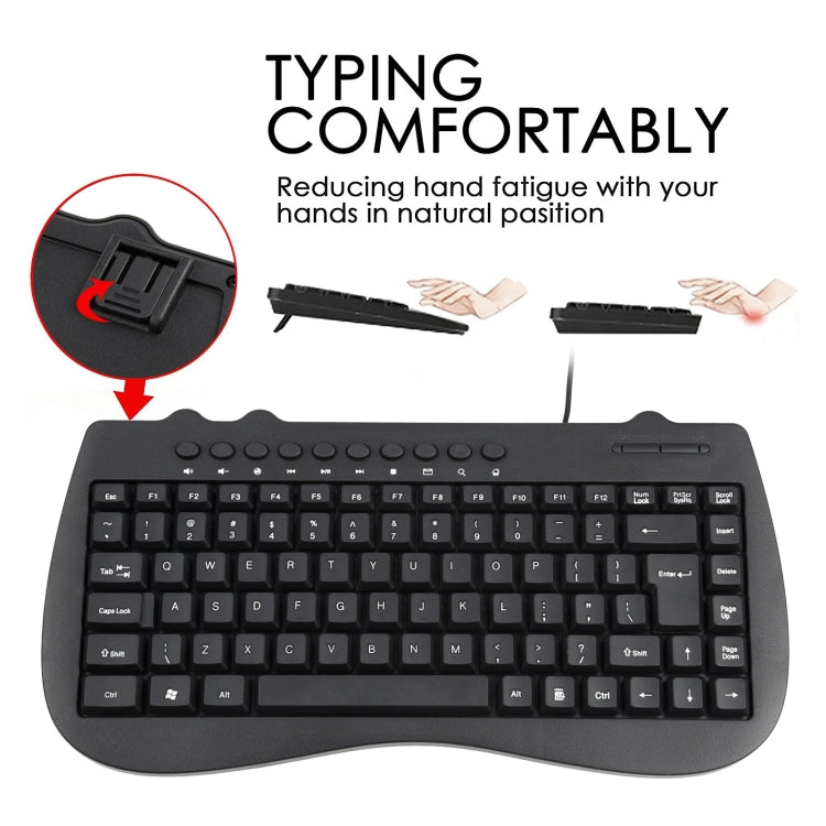 KB-301B Multimedia Notebook Mini Wired Keyboard, English Version (Black) - Wired Keyboard by buy2fix | Online Shopping UK | buy2fix