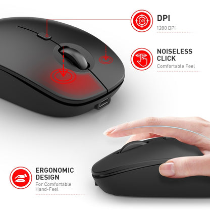 MKESPN 859 2.4G+BT5.0+BT3.0 Three Modes Wireless Mouse (White) - Wireless Mice by MKESPN | Online Shopping UK | buy2fix