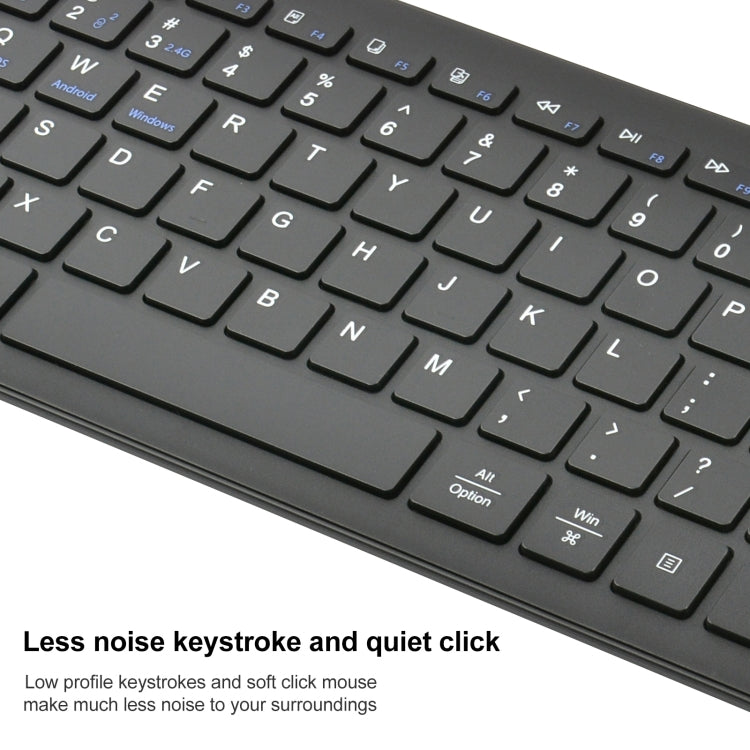 169 2.4Ghz + Bluetooth  Dual Mode Wireless Keyboard, Compatible with iSO & Android & Windows (Black) - Wireless Keyboard by buy2fix | Online Shopping UK | buy2fix