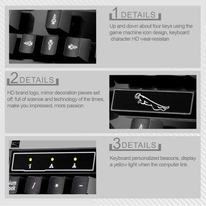 Chasing Leopard Q17 104 Keys USB Wired Suspension Gaming Office Keyboard + Wired Symmetrical Mouse Set, Keyboard Cable Length: 1.4m, Mouse Cable Length: 1.3m(White) - Wired Keyboard by Chasing Leopard | Online Shopping UK | buy2fix