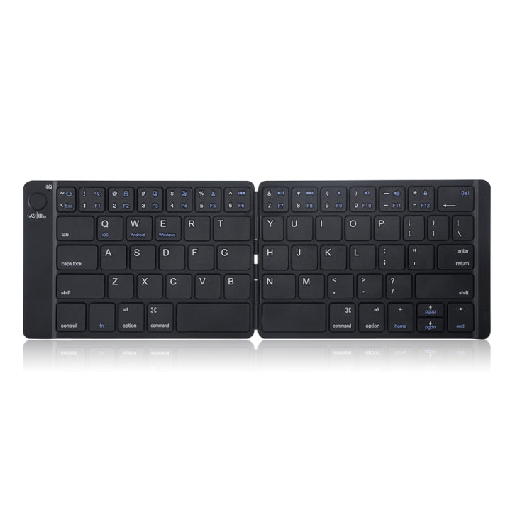 MC Saite MC-B047 64 Keys Foldable Ultra-thin Leather Shell Bluetooth 3.0 Keyboard for Mobile Phone, Tablet PC, Laptop(Black) - Wireless Keyboard by MC Saite | Online Shopping UK | buy2fix