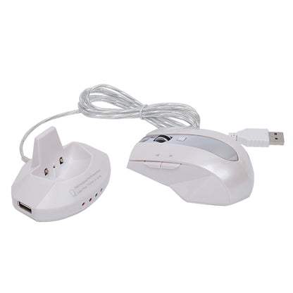 MZ-011 2.4GHz 1600DPI Wireless Rechargeable Optical Mouse with HUB Function(Pearl White) - Wireless Mice by buy2fix | Online Shopping UK | buy2fix